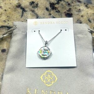Brand new letter E silver disc reversible pendant necklace.
